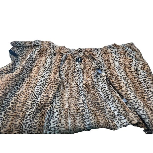 Dolce Cabo Women's faux brown leather/faux fur‎ leopard drape vest L - Picture 4 of 10